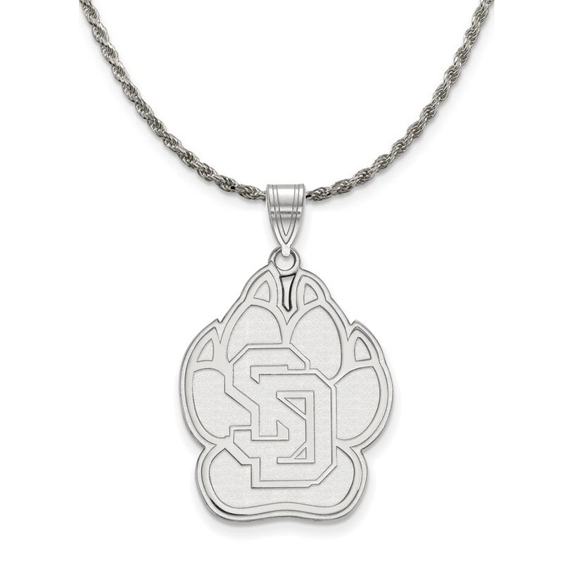 Sterling Silver South Dakota Xl Logo Pendant Necklace - 18 Inch